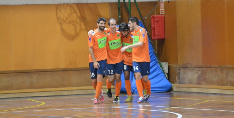 Celebració d'un gol de l'Escola Pia